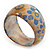 Chunky Resin Floral Bangle Bracelet In Milky Whiten/Yellow/ Light Blue- 20cm Length - view 2