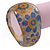 Chunky Resin Floral Bangle Bracelet In Milky Whiten/Yellow/ Light Blue- 20cm Length - view 3