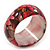 Chunky Resin Floral Bangle Bracelet In Black/Pink/Gold - 20cm Length - view 6