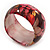 Chunky Resin Floral Bangle Bracelet In Black/Pink/Gold - 20cm Length - view 8