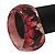 Chunky Resin Floral Bangle Bracelet In Black/Pink/Gold - 20cm Length - view 3