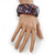 Glittering Faceted Resin 'Tartan Pattern' Bangle Bracelet In Purple/Red - 20cm Length - view 3