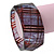 Glittering Faceted Resin 'Tartan Pattern' Bangle Bracelet In Purple/Red - 20cm Length - view 4
