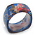 Chunky Blue Resin 'Floral Print' Square Bangle Bracelet - up to 21cm wrist - view 3