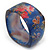 Chunky Blue Resin 'Floral Print' Square Bangle Bracelet - up to 21cm wrist - view 2
