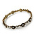 Slim Burn Gold Clear Crystal Floral Bangle Bracelet - up to 21cm Length - view 6