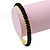 Slim Black Glass Bangle Bracelet In Gold Plating - up to 18cm Length - view 3
