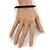 Slim Black Glass Bangle Bracelet In Gold Plating - up to 18cm Length - view 4