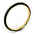 Slim Black Glass Bangle Bracelet In Gold Plating - up to 18cm Length - view 2