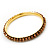 Slim Bronze Metallic Glass Bangle Bracelet In Gold Plating - up to 18cm Length - view 6