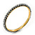 Slim Metallic Silver Glass Bangle Bracelet In Gold Plating - up to 18cm Length