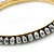 Slim Metallic Silver Glass Bangle Bracelet In Gold Plating - up to 18cm Length - view 5