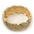 Oval Textured Braided Hinged Bangle Bracelet In Burn Gold Finish - up to 19cm Length - view 7