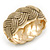 Oval Textured Braided Hinged Bangle Bracelet In Burn Gold Finish - up to 19cm Length - view 2