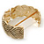 Oval Textured Braided Hinged Bangle Bracelet In Burn Gold Finish - up to 19cm Length - view 4