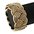 Oval Textured Braided Hinged Bangle Bracelet In Burn Gold Finish - up to 19cm Length - view 8