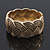 Oval Textured Braided Hinged Bangle Bracelet In Burn Gold Finish - up to 19cm Length - view 9