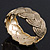Oval Textured Braided Hinged Bangle Bracelet In Burn Gold Finish - up to 19cm Length - view 10