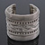 Wide Mesh Crystal Cuff Bangle In Silver Plating - 6cm Width - view 2