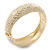 Gold Plated Snake Print White Enamel Hinged Bangle Bracelet - 18cm Length - view 6