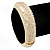 Gold Plated Snake Print White Enamel Hinged Bangle Bracelet - 18cm Length - view 4
