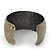 Brushed Gun Metal 'Daisy Droplets' Silhouette Cuff Bracelet - up to 18cm Length - view 4