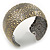 Brushed Gun Metal 'Daisy Droplets' Silhouette Cuff Bracelet - up to 18cm Length - view 5