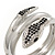 Black/Clear Swarovski Crystal 'Snake' Hinged Bangle Bracelet In Rhodium Plating - 19cm Length - view 6