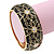 Black Enamel 'Daisy' Hinged Bangle Bracelet In Gold Plating - 19cm Length - view 3