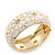 White Enamel 'Daisy' Hinged Bangle Bracelet In Gold Plating - 19cm Length - view 5