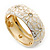 White Enamel 'Daisy' Hinged Bangle Bracelet In Gold Plating - 19cm Length - view 3