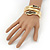 Black/Clear Swarovski Crystal 'Snake' Hinged Bangle Bracelet In Gold Plating - 19cm Length - view 5