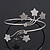 Silver Plated Textured Diamante 'Stars' Armlet Upper Arm Cuff Bracelet - Adjustable - view 2
