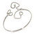 Rhodium Plated 'Swirls' Armlet Upper Arm Cuff Bracelet - Adjustable - view 3