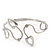 Silver Plated Textured Diamante 'Hearts' Armlet Upper Arm Cuff Bracelet - Adjustable