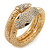 Dazzling Coil Flex Snake Bangle Bracelet (Gold Tone) - Adjustable