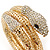 Dazzling Coil Flex Snake Bangle Bracelet (Gold Tone) - Adjustable - view 6