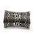 Wide Rhodium Plated Roman Etched Cuff - 95mm Height - view 8