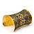 Wide Gold Plated Roman Etched Cuff - 95mm Height - view 3