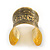 Wide Gold Plated Roman Etched Cuff - 95mm Height - view 5