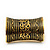 Wide Gold Plated Roman Etched Cuff - 95mm Height - view 6