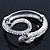 Sleek Swarovski Crystal Snake Hinged Bangle Bracelet In Rhodium Plating - view 7