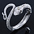 Sleek Swarovski Crystal Snake Hinged Bangle Bracelet In Rhodium Plating - view 3