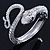Sleek Swarovski Crystal Snake Hinged Bangle Bracelet In Rhodium Plating - view 8