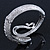 Sleek Swarovski Crystal Snake Hinged Bangle Bracelet In Rhodium Plating - view 5
