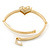 Clear Diamante 'Heart' Bracelet In Gold Plating - 17cm Length - view 9