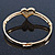 Clear Diamante 'Heart' Bracelet In Gold Plating - 17cm Length - view 11