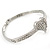 Clear Diamante 'Heart' Bracelet In Rhodium Plating - 17cm Length - view 6