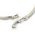 Clear Diamante 'Heart' Bracelet In Rhodium Plating - 17cm Length - view 7