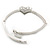 Clear Diamante 'Heart' Bracelet In Rhodium Plating - 17cm Length - view 8
